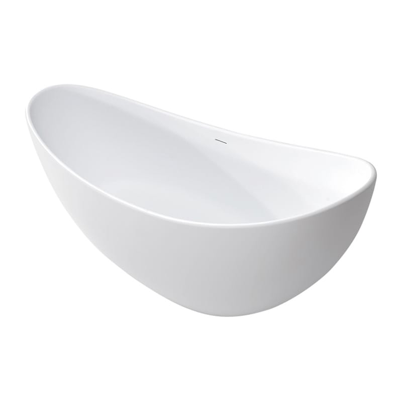 Wellis Carib Matte White cast marble freestanding bathtub Freestanding Bathtub | TwoRelax