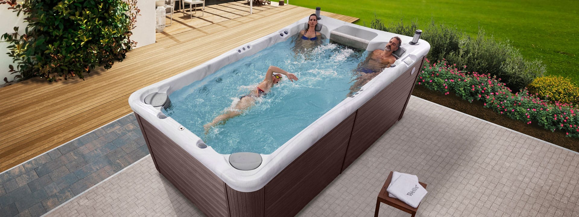 Wellis Danube W-Flow Swim Spa — 2-person hydro Outdoor — view 7