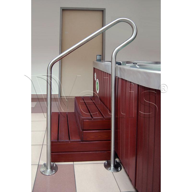 Stainless steel railing for freestanding whirlpool with covers