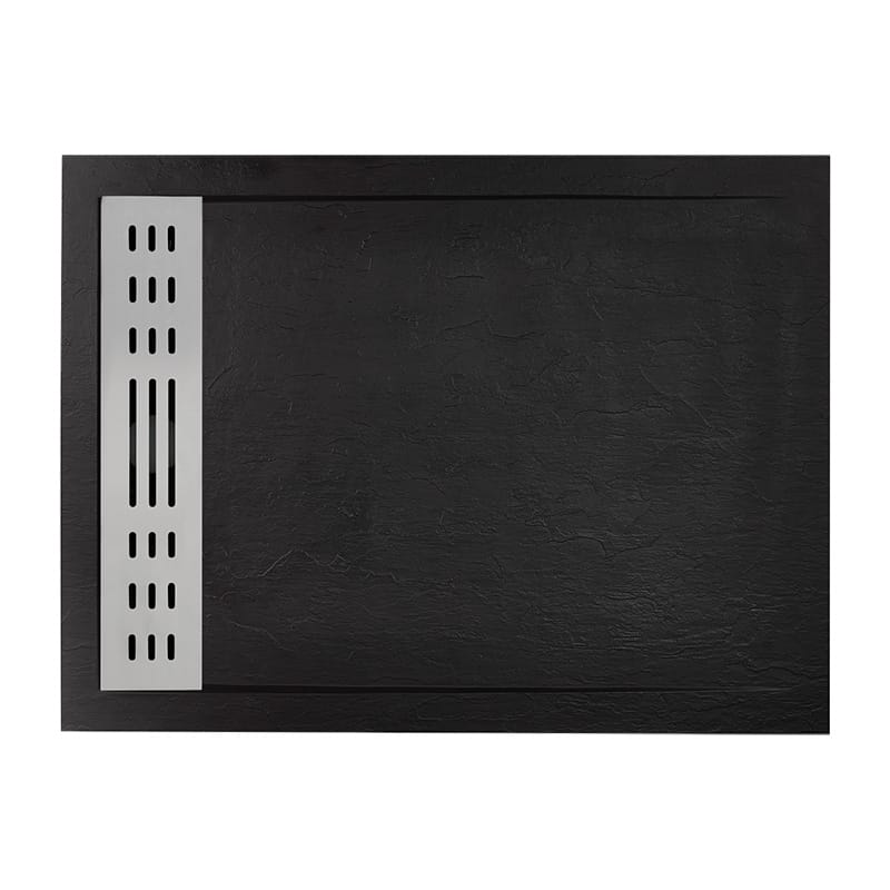 Wellis Ergo Black stone- effect cast marble shower tray 140x90x4 cm Shower Trays | TwoRelax
