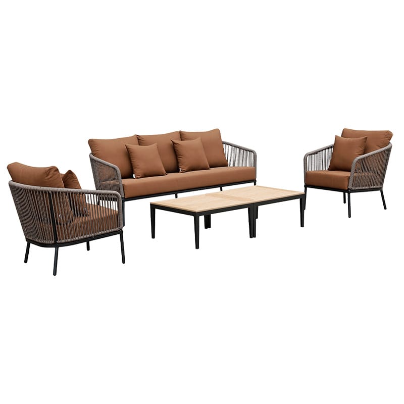 Polstergarnitur „Paradise“ – 3-Sitzer Sofa, 2 Sessel & 2 Couchtische