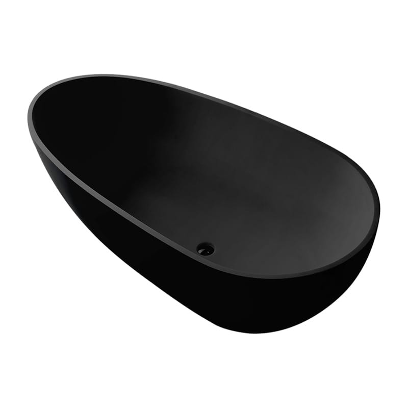 Wellis Soul Matte Black cast marble freestanding bathtub Freistehende Badewanne | TwoRelax