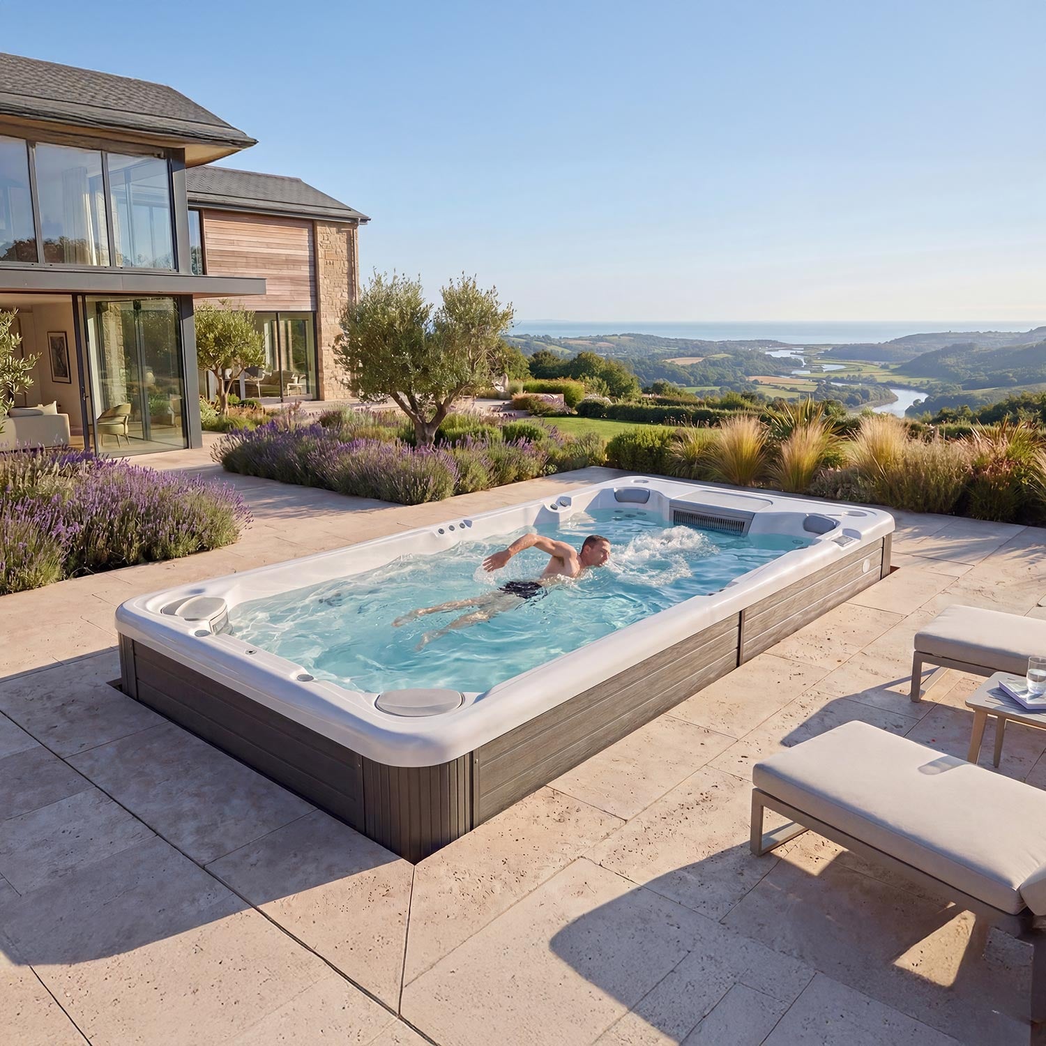 Wellis Danube W-Flow Swim Spa — 2-person hydro Outdoor — view 4