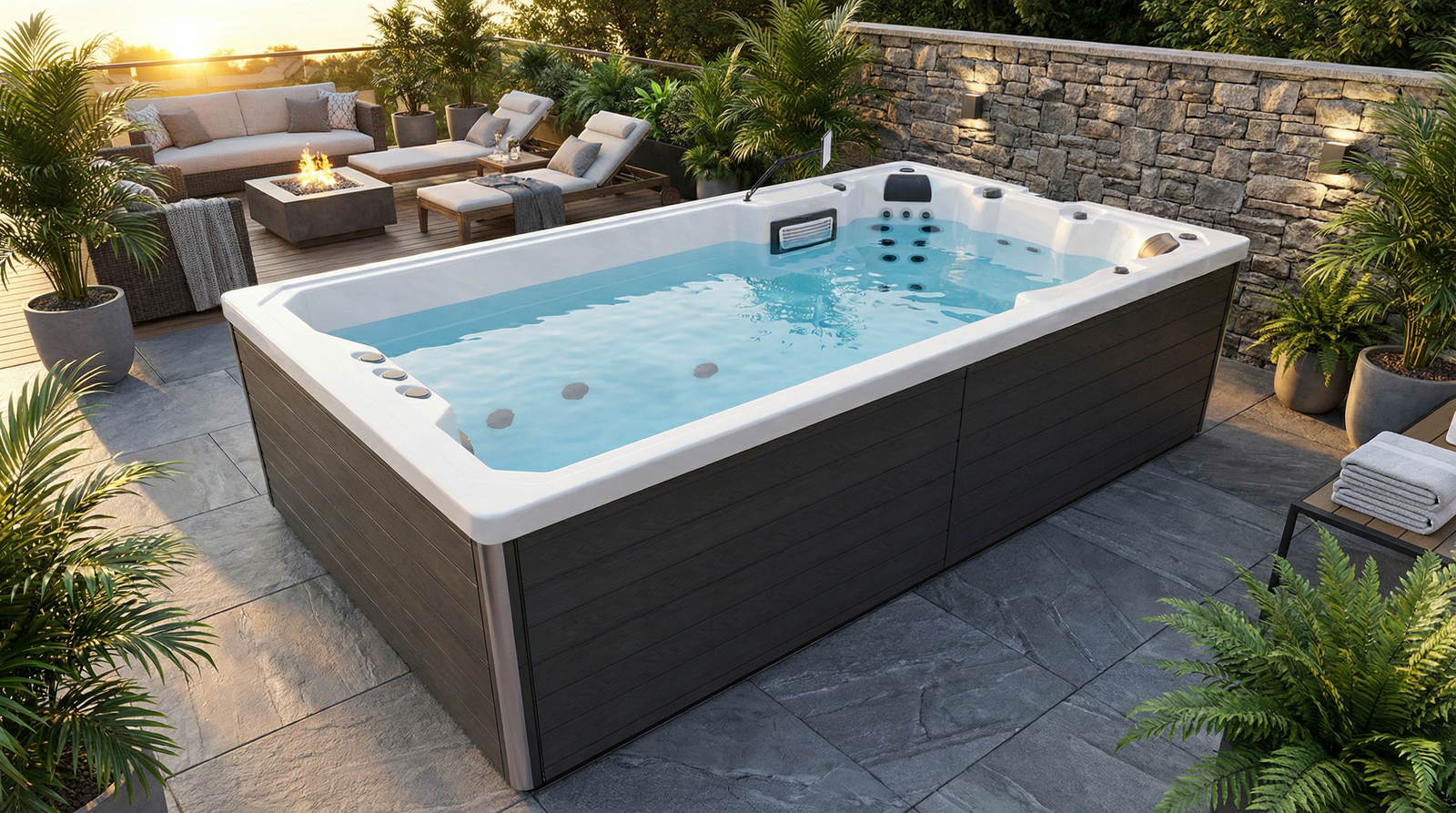 Wellis Elba Deluxe Swim Spa — 4-seat outdoor swim spa (view 3)