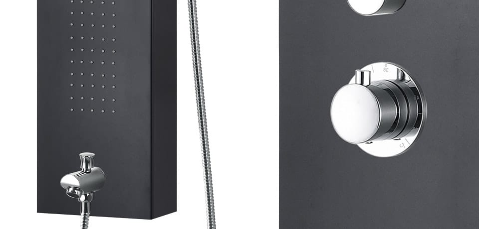 Wellis Mariner Black Matte Duschpaneel | TwoRelax