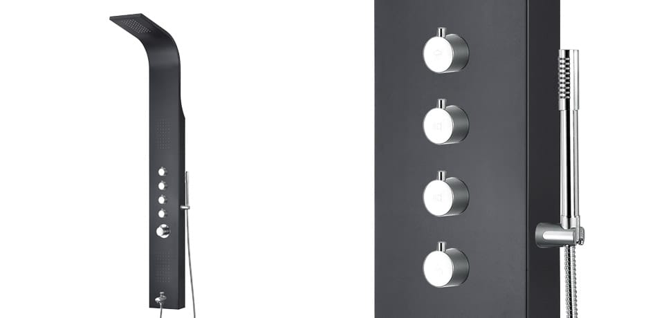 Wellis Mariner Black Matte Duschpaneel | TwoRelax