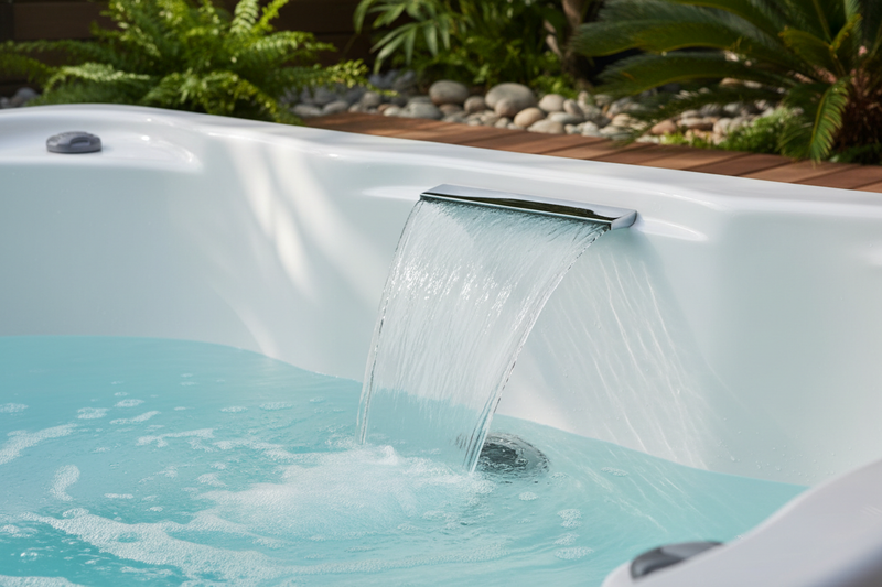no the image shows a normal acrylic hot tub's waterfall feature